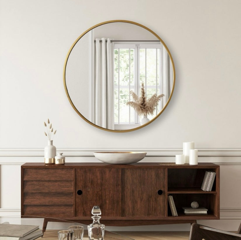 Jill Zarin 36" Elegant Round Metal Wall Mirror