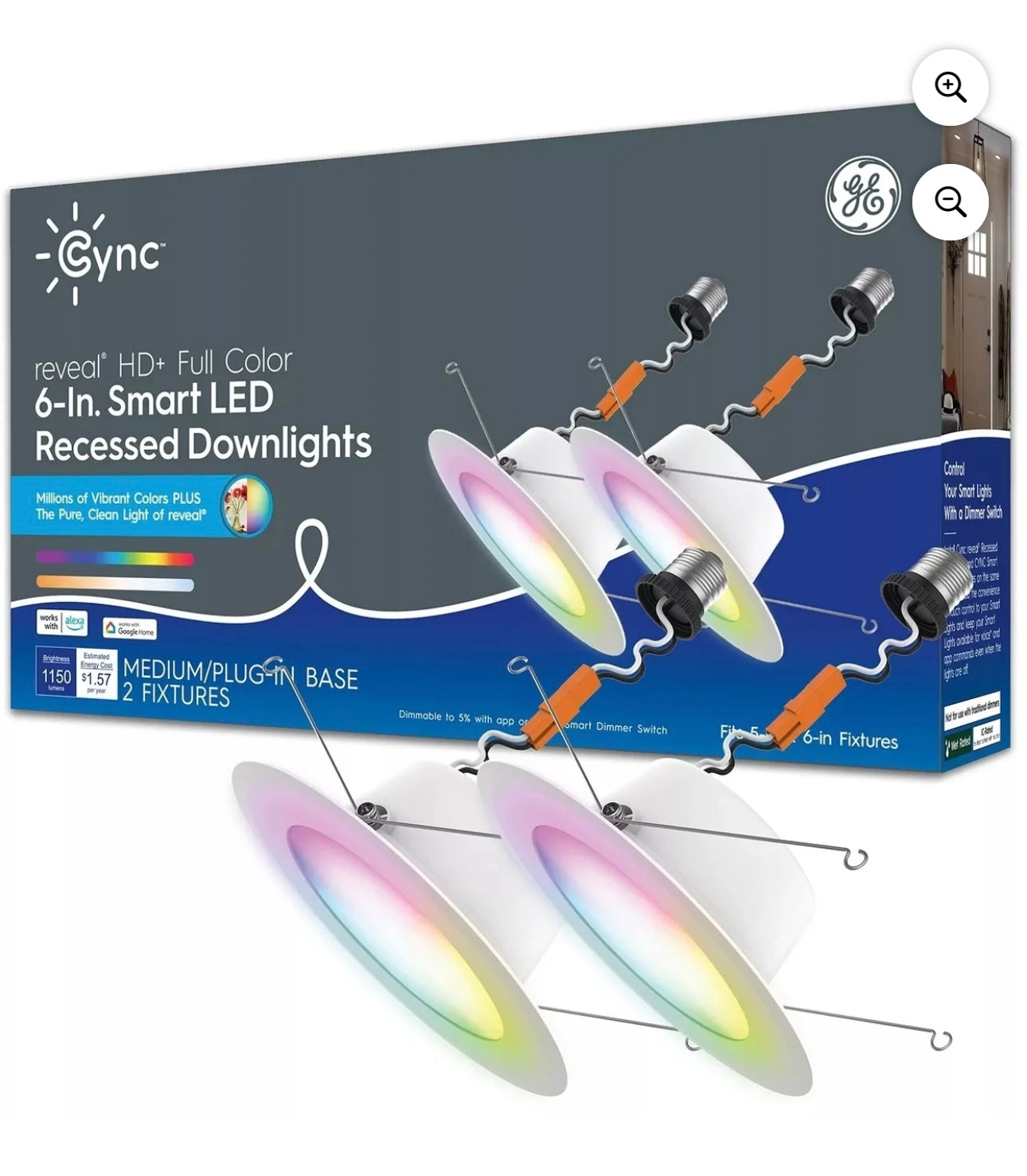 GE Cync 6-In. Smart LEd Recessed Downlights - 2 Pack