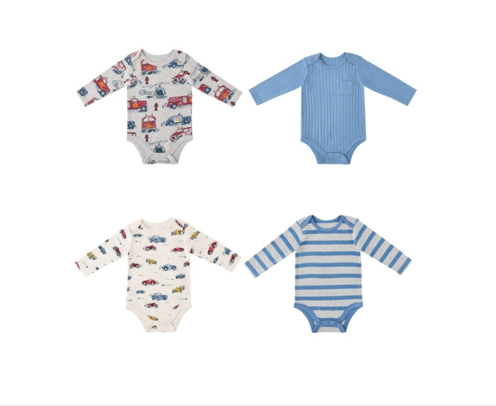 4 Pack Boys Bodysuits