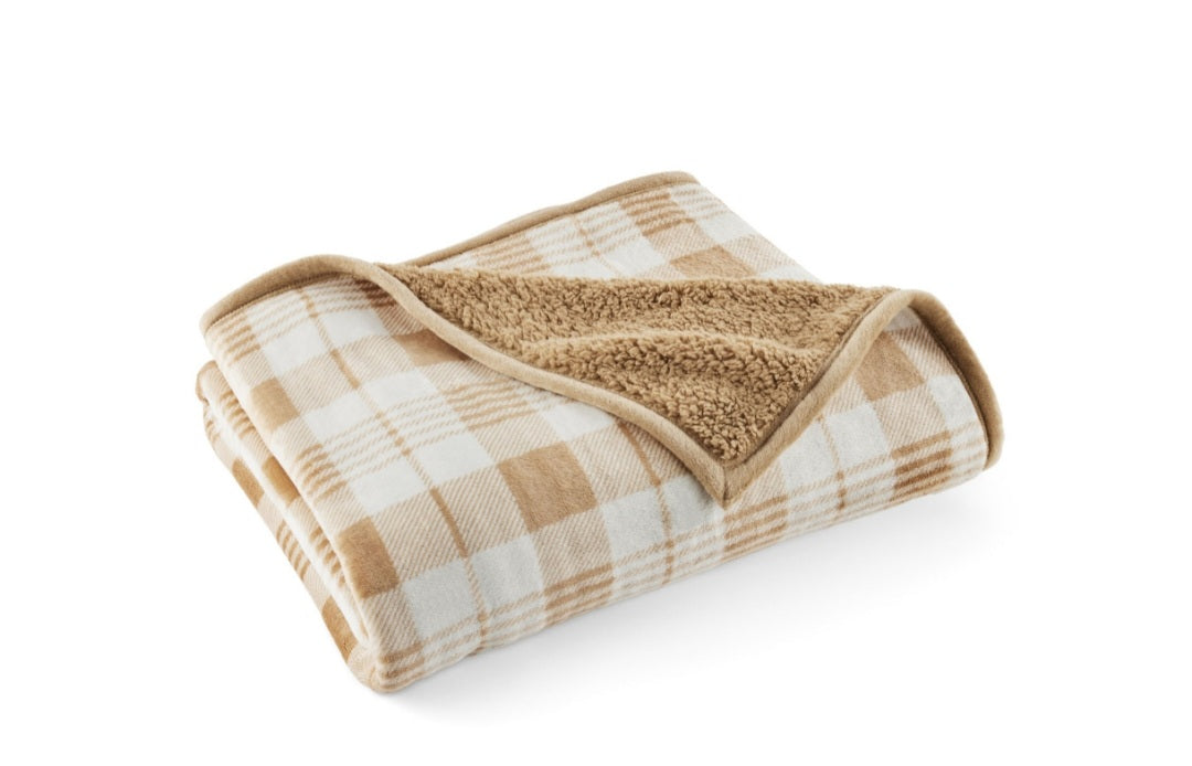 Members mark plush throw sherpa lined